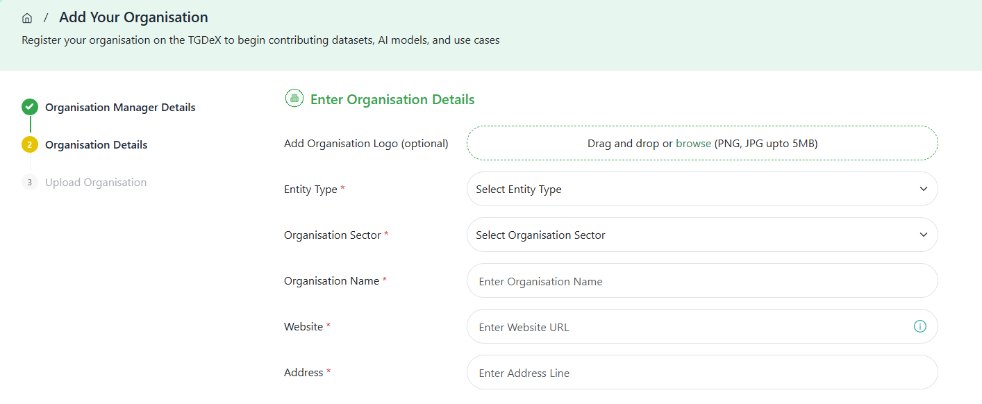 Organisation Registration Form - Organisation Details